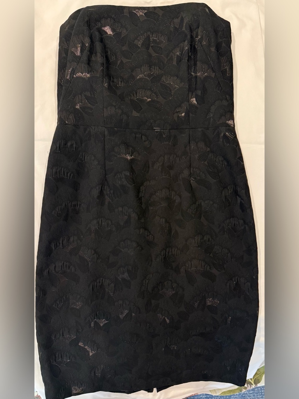 Trina Turk Black Strapless Jacquard Cocktail Dress size 6